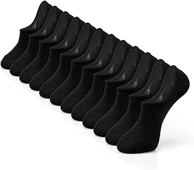 Photo 1 of IDEGG No Show Socks Men Low Cut Ankle Short Socks for Men Casual Athletic Socks with Non Slip Grip 11-14 Color B-8 Pairs Pure Black