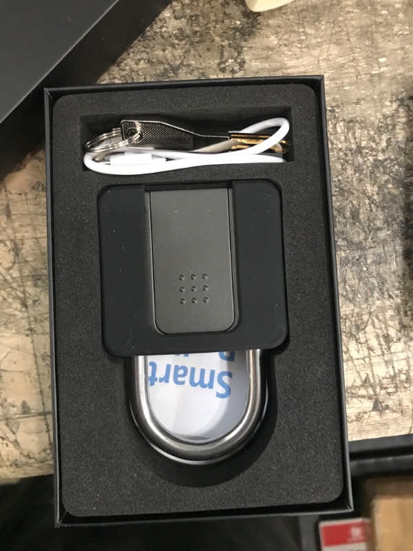 Photo 1 of Anweller Large Fingerprint Padlock, Weatherproof Biometric Smart Lock with Key for Outdoor Fence Gate Pool Shed Gym Locker Truck, with Removable Case 1.6" Shackle with Case