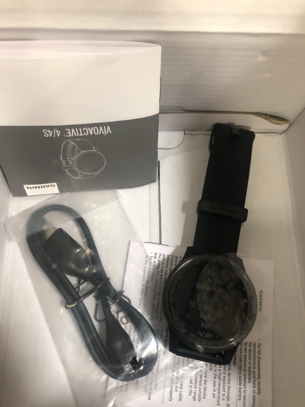 Photo 2 of Garmin vivoactive 4 GPS Smart Watch in Slate Stainless Steel Bezel with Black Case and Silicone Band (Renewed)