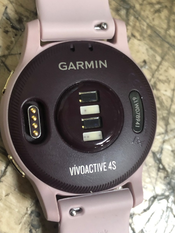 Photo 3 of Garmin vívoactive 4S, Smaller-Sized GPS Smartwatch, Features Music, Body Energy Monitoring, Animated Workouts, Pulse Ox Sensors and More, Light Gold with Light Pink Band (Renewed) 40 mm Light Gold with Light Pink Band