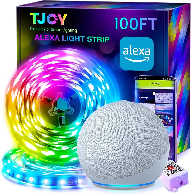 Photo 1 of 100ft Smart Led Strip Lights for Bedroom, Work with Alexa,5050 RGB Color Changing Music Sync Led Lights Strip with App Remote,Multi-Color Wireless Led Lights for Bedroom (APP+Remote+Voice)
