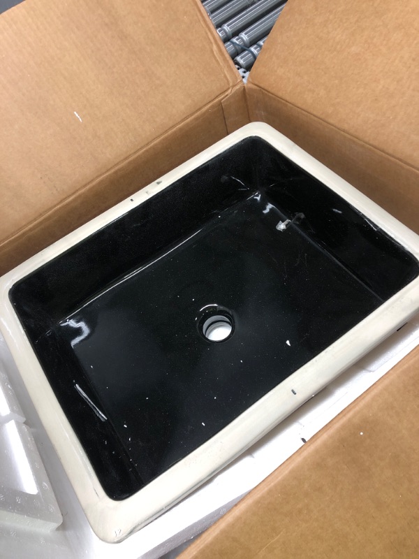 Photo 2 of ** NOT EXACT SAME AS STOCK PHOTO** Kohler 2882-7 Vitreous china undermount Rectangular Bathroom Sink, 20 x 15 x 8.19 inches, Black/Black