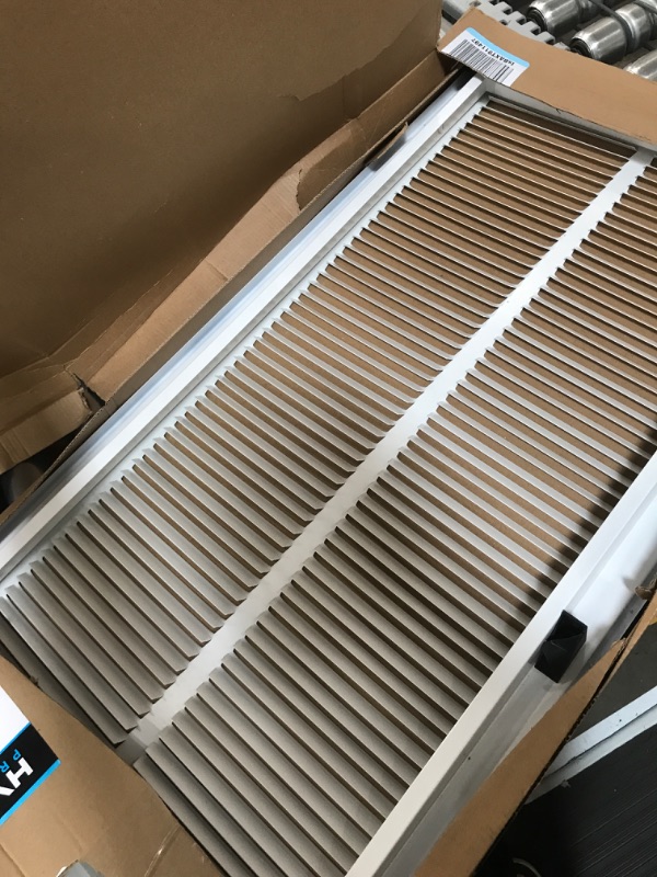 Photo 2 of 14" X 32" Steel Return Air Filter Grille for 1" Filter - Removable Face/Door - HVAC Duct Cover - Flat Stamped Face -White [Outer Dimensions: 16 5/8"w X 34 5/8"h] 14 X 32