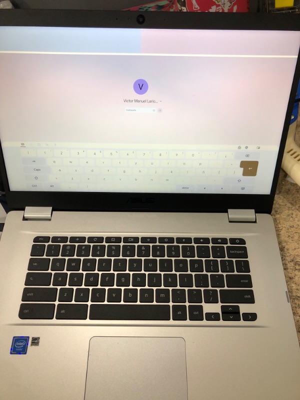 Photo 2 of password locked***parts only*****ASUS C523NA Chromebook 15.6'' HD Laptop, Intel Celeron N3350 Processor, 4GB RAM, 64GB eMMC Flash Memory, Intel HD Graphics, HD Webcam, Stereo Speakers, Chrome OS, Silver, (renewed) 4GB | 64GB EMMc