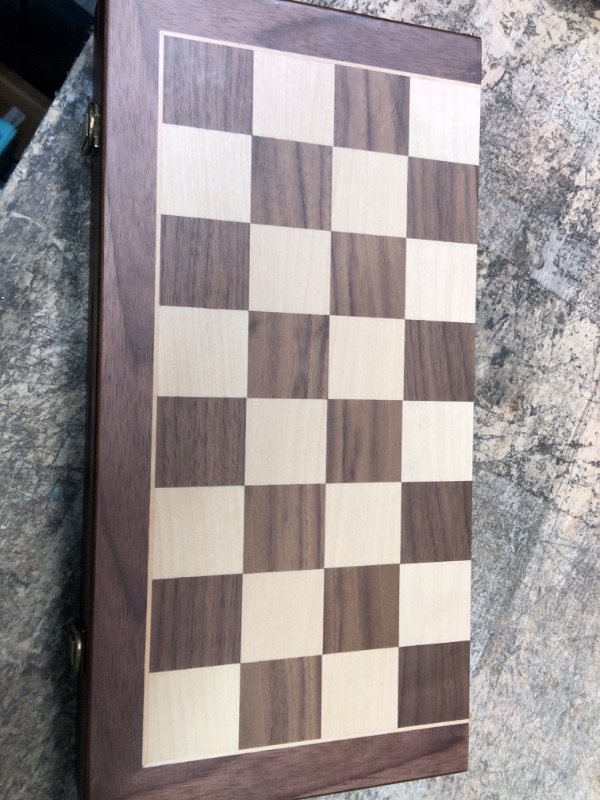 Photo 2 of CHESS AND CHECKER BOARD WOOD MAGNETIC 