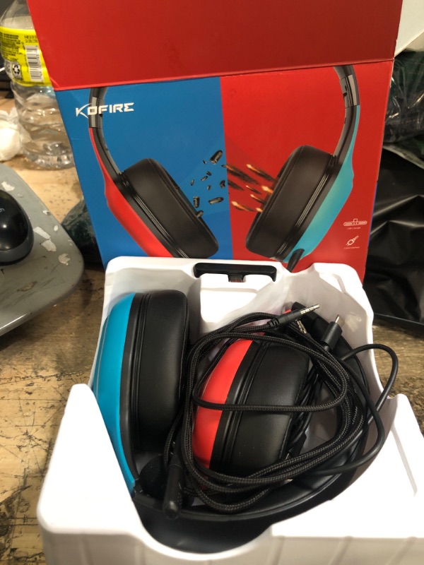 Photo 1 of KOFIRE UT-01 Wireless Gaming Headset for Nintendo Switch Lite OLED Model, 2.4GHz Ultra-Low Latency Bluetooth Gaming Headphone with Removable Microphone, USB-C to USB-A Adapter for PS5, PS4, PC