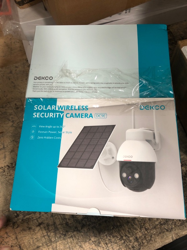 Photo 3 of DEKCO Solar Security Cameras Wireless Outdoor - 2K HD Resolution WiFi Camera with Pan Tilt 360° View, Spotlight, Color Night Vision, 2-Way Talk, Human Detection DC9E (2 Pack) DC9E - 2Pack