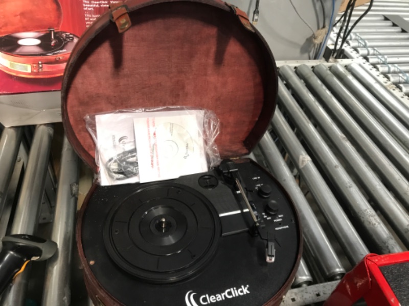 Photo 2 of ClearClick Vintage Suitcase Turntable with Bluetooth & USB - Classic Wooden Retro Style