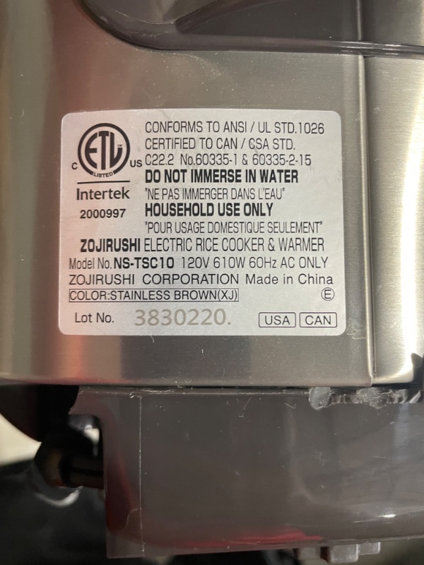 Photo 1 of Zojirushi NS-TSC10 5-1/2-Cup (Uncooked) Micom Rice Cooker and Warmer, 1.0-Liter 5.5 cups Rice Cooker