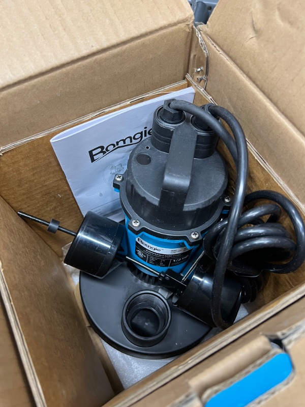 Photo 1 of 1/2HP Sump Pump Submersible 2980GPH, Vertical Float Switch Automatic Utility Pumps for Clean/Dirty Water Pump Thermal Protector for Basement Pool Draining, Max. Head 28 FT 1/2HP with Vertical Float Switch