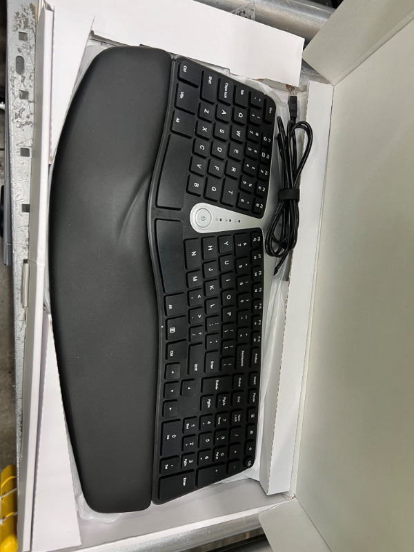 Photo 2 of Nulea RT02 Ergonomic Keyboard, Wired Split Keyboard with Pillowed Wrist and Palm Support, Featuring Dual USB Ports, Natural Typing Keyboard for Carpal Tunnel, Compatible with Windows/Mac
