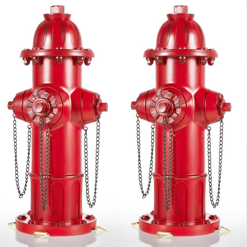 Photo 1 of 2 Pack Fire Hydrant for Dogs to Pee on 13'' x 5'' Dog Fire Hydrant Resin Puppy Pee Training Post Tool Small Fire Hydrant for Outdoor Garden for Dog is Just Right Size for Small and Medium Sized Dogs
