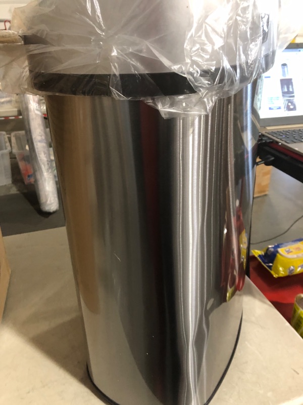 Photo 5 of ***DENTED***
iTouchless 13 Gallon SensorCan Kitchen Trash Can with Odor Filter, Stainless Steel