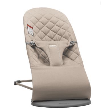 Photo 1 of BabyBjörn - Bouncer Bliss, Dark Grey Frame, Woven Sand Grey