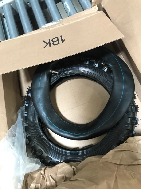 Photo 2 of 2.5-10" Off-Road Tire and Inner Tube Set - Dirt Bike Tire with 10-Inch Rim and 2.5/2.75-10 Dirt Bike Inner Tube Replacement Compatible with Honda CRF50/XR50, Suzuki DRZ70/JR50, and Yamaha PW50