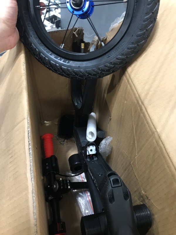 Photo 3 of **MISSING THE BATTERY**  5TH WHEEL K8 Electric Bike for Kids, 250W Electric Balance Bike Ages 3-5 Years Old, Kid Electric Motorcycle with 3 Speed Modes, 12 inch Inflatable Tire and Adjustable Seat Black