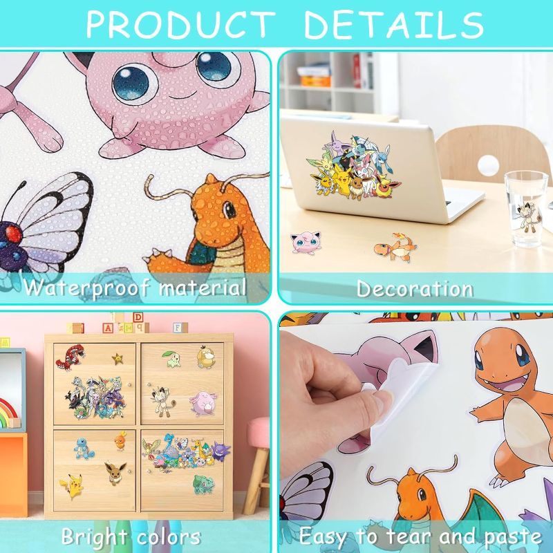 Photo 1 of 5Pcs of Anime Wall Decals, 36 Pcs Large Waterproof Cartoon Wall Sticker Peel and Stick Removable Anime Wall Mural Decor for Kids Bedroom Baby Nursery Living Room...
