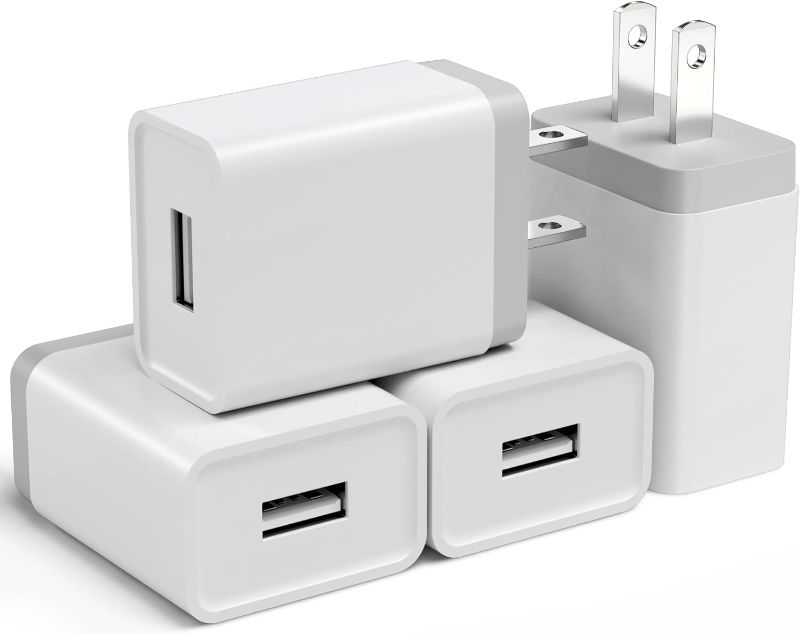 Photo 1 of 36 Pcs USB Wall Charger Single Port Charger 1A 5V Portable Charger Cube Charging Block Box Wall USB Plug Charging USB Power Adapter Charging Cube Brick Compatible with Android Phone (White)