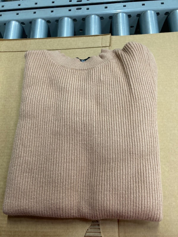 Photo 2 of  Women's Crewneck Long Lantern Sleeve Sweater Medium Dark Apricot