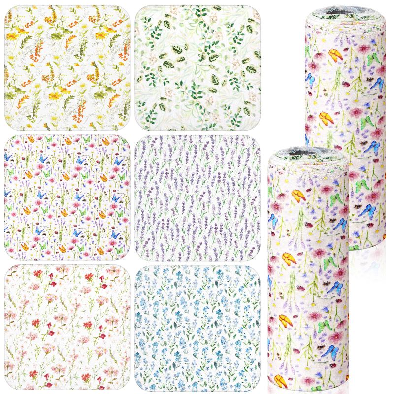 Photo 1 of  48 Pcs Paperless Towels Roll Washable Cotton Cloth, Reusable Paper Towels with Durable Cardboard Roll - 10 x 10 Reusable Napkins Paperless Paper Towels