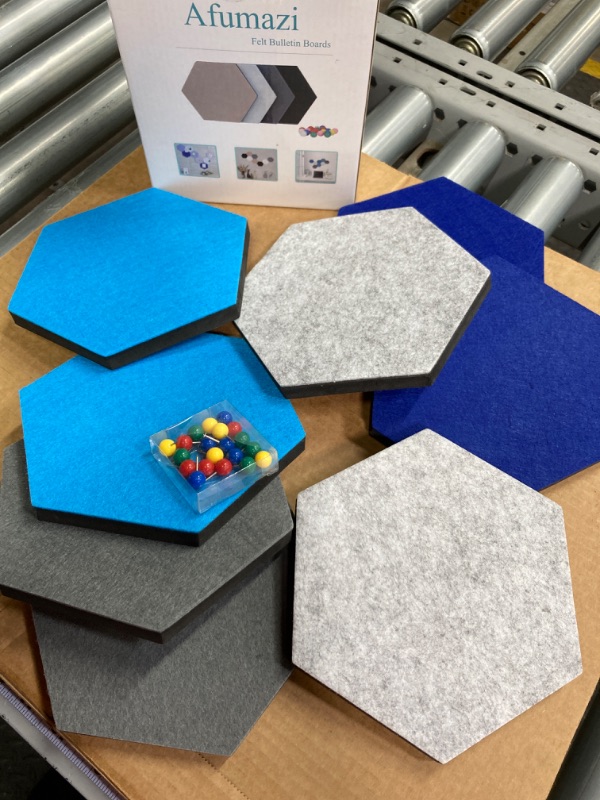 Photo 3 of 8Pcs Hexagon Felt Bulletin Board (5.9×6.7×0.6in),Pin Board Memo Board for Home Office Classroom 