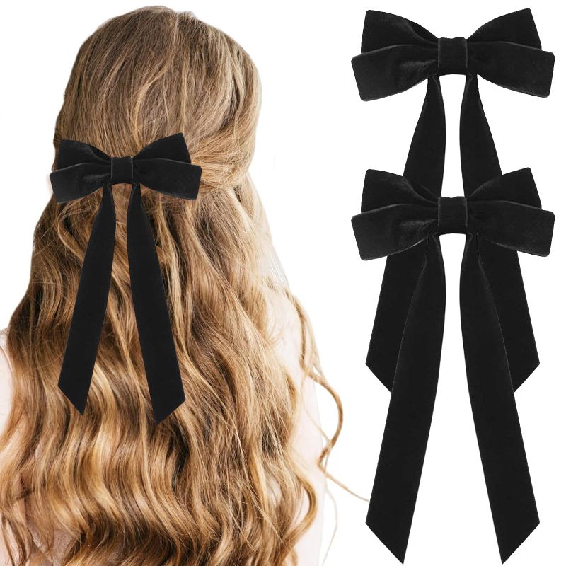 Photo 1 of 20PCS Hair Bows Hair Clip, Silky Satin Hair Ribbon Ponytail Holder