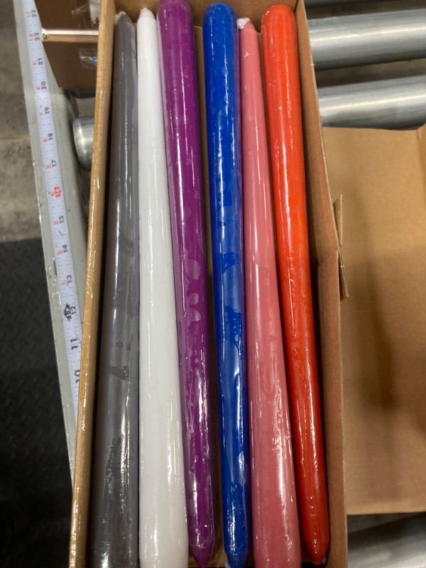 Photo 1 of 2 boxes of  36pcs Unscented 12in Taper Candles, Smokeless Tall Dripless Taper Long Candles, Candle Sticks 10 Hours Burning Time Candles for Wedding Dinner Casting Chimes Decor (36pcs) 12inch 36pcs