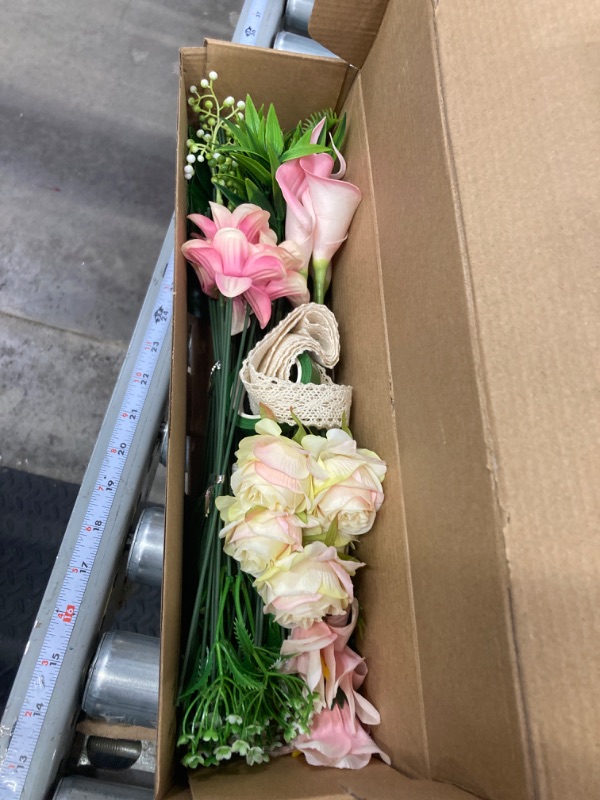 Photo 2 of 2Packs of FLOWERS Artificial Greenery Box Set(Pack of 71Pcs) with 11 Kinds of Pink Fake Green Filler for DIY Wedding Bouquet Floral Arrangement Table Centerpiece Home Decorations