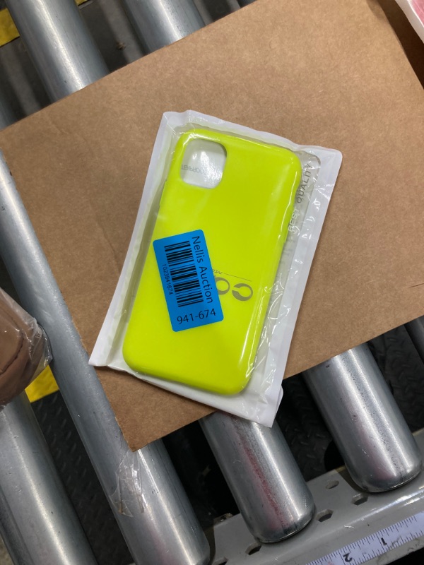 Photo 2 of OuXul iPhone 11 Case,iPhone 11 Liquid Silicone Gel Rubber Phone Case,Compatible with iPhone 11 Case Cover 6.1 Inch Full Body Slim Soft Microfiber Lining Protective Case (Fluorescent Yellow)