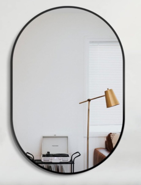 Photo 1 of 24x36 Black Oval Wall Mirror