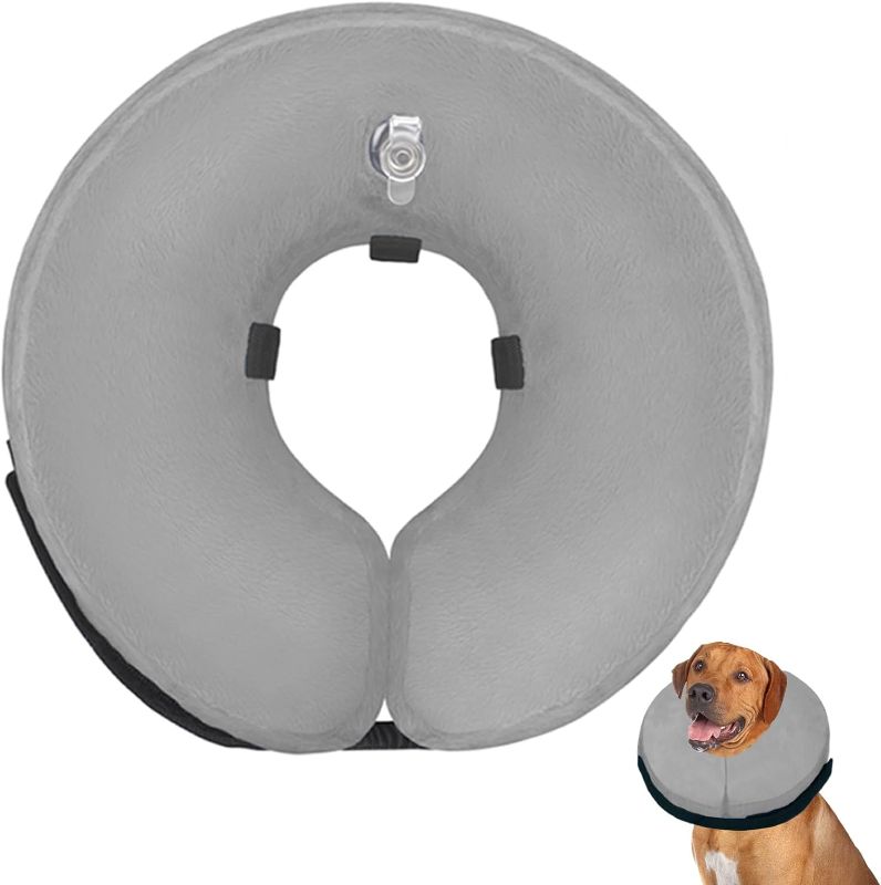 Photo 1 of Dog Cone Inflatable Collar Comfort Adjustable, Dog Cone Collar for Small Medium Large Dogs for After Surgery, Soft Protective Cone for Pet Dogs, Dog Neck Donut Collar Inflatable Dog Recovery Collar
