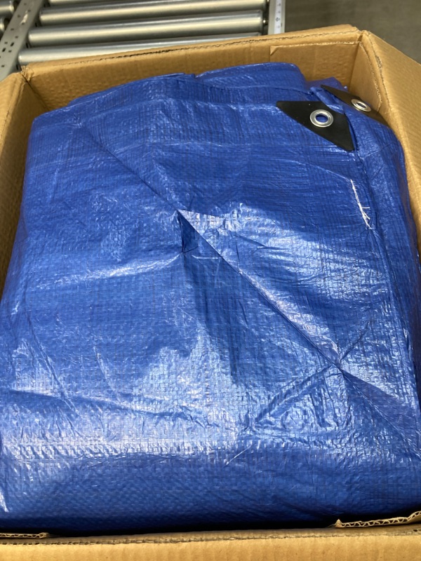 Photo 2 of Better Blue Poly Tarp 40' x 50' - Multipurpose Protective Cover - Lightweight, Durable, Waterproof, Weather Proof - 5 Mil Thick Polyethylene - by Xpose Safety 40 Feet x 50 Feet Blue