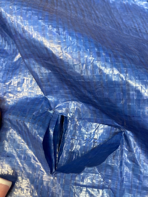 Photo 3 of Better Blue Poly Tarp 40' x 50' - Multipurpose Protective Cover - Lightweight, Durable, Waterproof, Weather Proof - 5 Mil Thick Polyethylene - by Xpose Safety 40 Feet x 50 Feet Blue