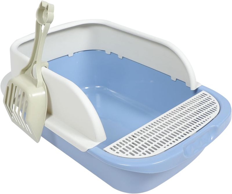 Photo 1 of **Not exact photo** 1 Set Cat Litter Box Travel Litter Tray Pooper Scooper Cat Litter Scoop Litter Pan Mini Calculator Pocket Size Lizard Terrarium Ramp Ceramic Dust Bath House