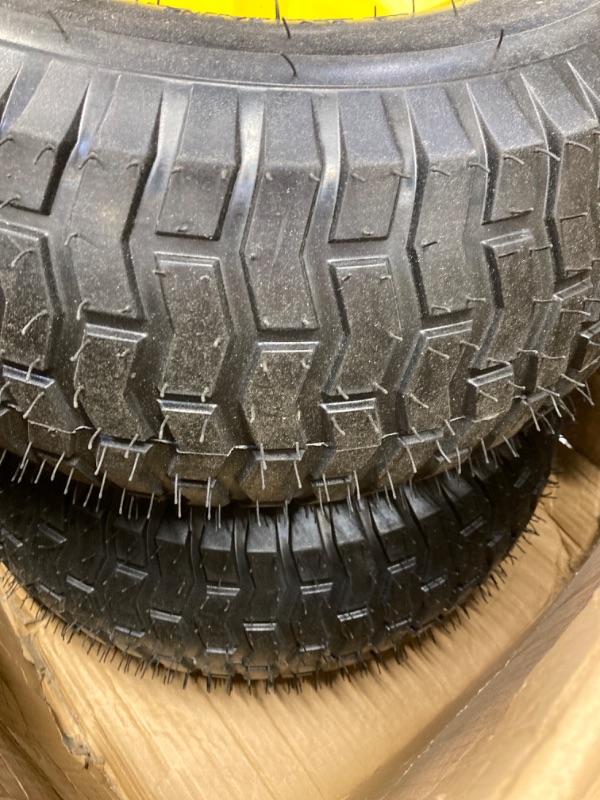Photo 1 of 2PCS 20x10.00-8 Lawn Mower Tires with Rim,20x10.00-8nhs Tires for Lawn Garden Tractors,3.5" Offset Hub,3/4" Bushing with 3/16" Keyway,4 Ply Tubeless,1190lbs Capacity