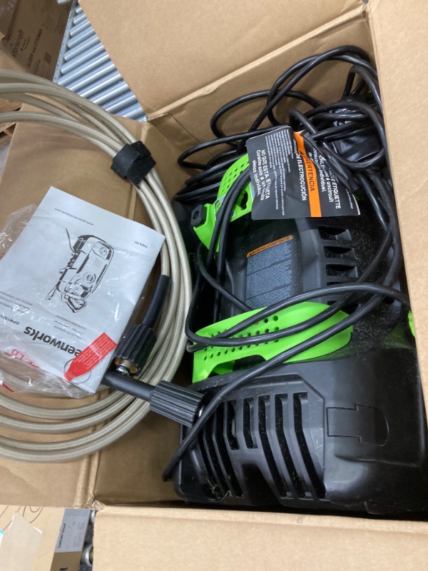 Photo 1 of Greenworks 1600 PSI (1.2 GPM) Electric Pressure Washer (Ultra Compact / Lightweight / 20 FT Hose / 35 FT Power Cord) Great For Cars, Fences, Patios, Driveways
