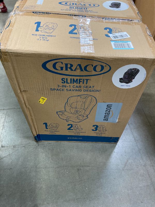 Photo 2 of Graco SlimFit 3 in 1 Car Seat, Slim & Comfy Design Saves Space in Your Back Seat, Annabelle, 1 Count (Pack of 1) SlimFit Annabelle