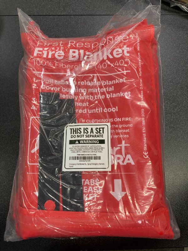 Photo 2 of Mart Cobra Emergency Fire Blanket for Home and Kitchen Fire Extinguishers for The House x2 Prepared Fiberglass Fire Blankets Emergency for Home Fireproof Blanket Fire Retardant Blankets Grease Spray