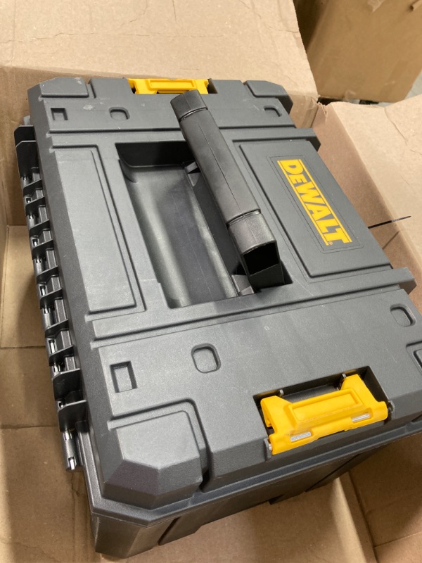 Photo 2 of ***(BIG CRACK IN BACK)***
DEWALT TSTAK Tool Box, Deep (DWST17806) , Black Deep Toolbox