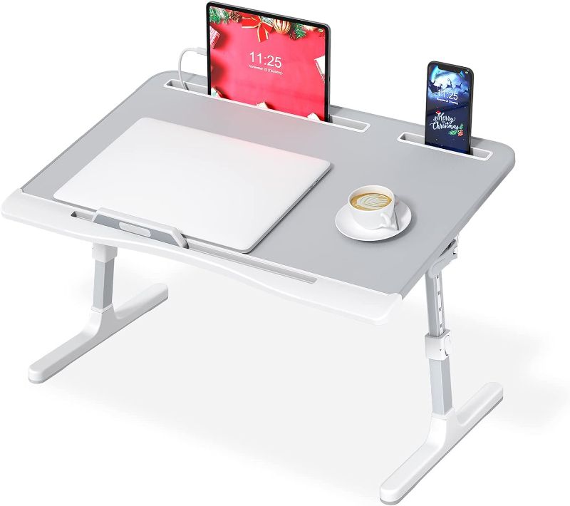 Photo 1 of Portable Desk for Laptop,Adjustable Computer Standing Desk with Heights and Angles for Home Office,Laptop Stand for Desk,Folding Laptop Table for