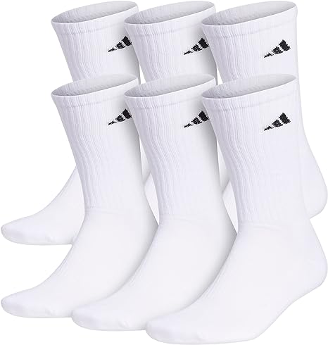 Photo 1 of adidas Men's Athletic Cushioned Crew Socks with Arch Compression for a Secure Fit (6-Pair)
