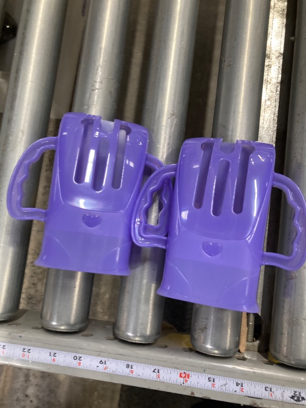 Photo 2 of 2 of Squeeze Proof Holder for Food Pouches & Juice Boxes, Universal Multipurpose Design, Makes Baby More Fond of Self-Feeding, Prevent Messes, Food Safe (Purple)