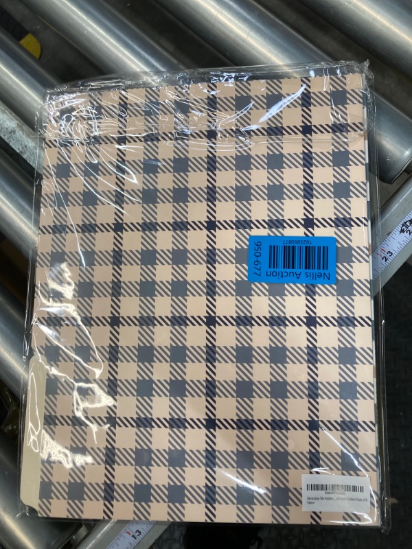 Photo 2 of Decorative File Folders 8 Pack - 8 Different Blue Plaid Fashion Designs, 1/3 Cut Tabs Letter Size 9x11.5 inch, 350gsm Thick Paper Matte Finish, Essential Stationery for Home, School & Office