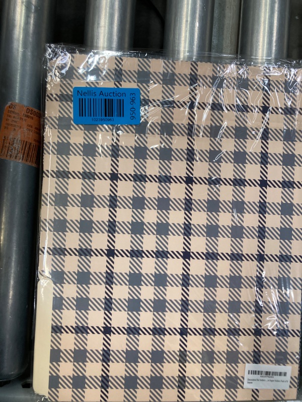 Photo 2 of Decorative File Folders 8 Pack - 8 Different Blue Plaid Fashion Designs, 1/3 Cut Tabs Letter Size 9x11.5 inch, 350gsm Thick Paper Matte Finish, Essential Stationery for Home, School & Office