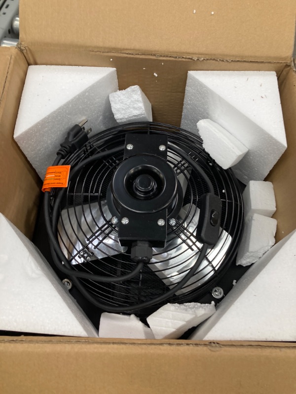 Photo 2 of 10 Inch Shutter Exhaust Fan, Exhaust Fan Wall Mounted with Mesh Screen, Suitable for Factories, Basements, Warehouses, Chicken Coops, Car Parks