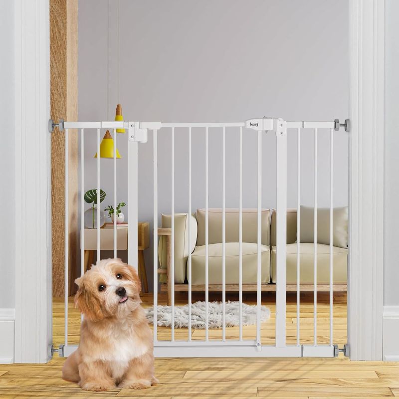 Photo 1 of  Baby Gate for Stairs, Auto Close Safety Dog Gate, Pressure Mounted Easy Walk Through Pet Gate for Doorways, Durable Safety Stair Gate, 30" Tall, White
Visit the keny Store