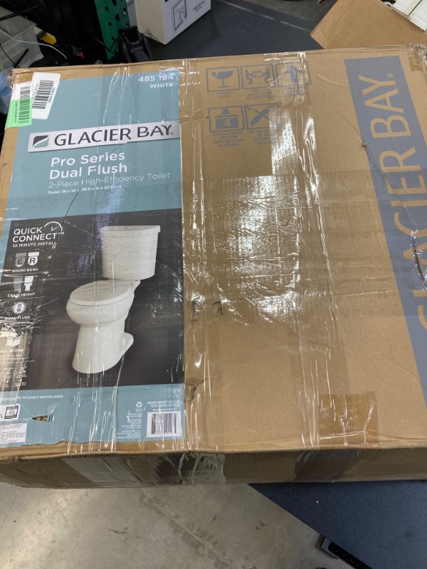 Photo 4 of 12 in. Rough in 2-Piece 1.1 GPF/1.6 GPF Dual Flush Round Toilet in White Seat Included
