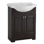 Photo 1 of Chelsea 26 in. W x 18 in. D x 36 in. H Single Sink Freestanding Bath Vanity in Charcoal with White Porcelain Top
