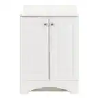 Photo 1 of 25 in. W x 19 in. D x 35 in. H Single Sink Freestanding Bath Vanity in White with White Cultured Marble Top
11.3k
