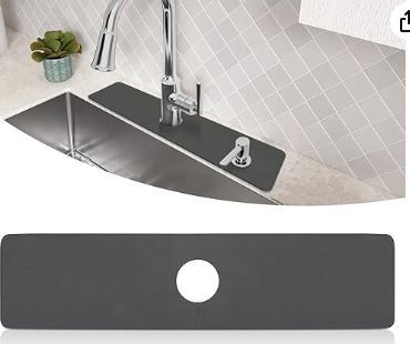 Photo 1 of ***SEE NOTES***  Faucet Mat for Kitchen Sink, 24 inch Cuttable Sink Water Splash Guard Behind Faucet, Long Kitchen Sink Faucet Mat Splash Guard with Super Absorbent Diatomite 24''x5.5'' (Grey, 1 Pack)
